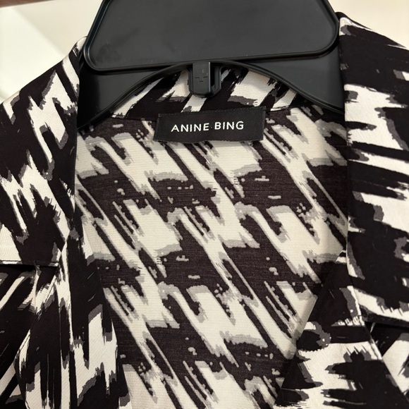 Anine Bing Aiden Houndstooth Viscose Shirt - Picture 5 of 9